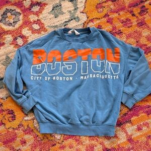 H&M Blue and Orange Boston Crewneck Sweater